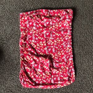 Eyelash Couture Red Floral Tube Top